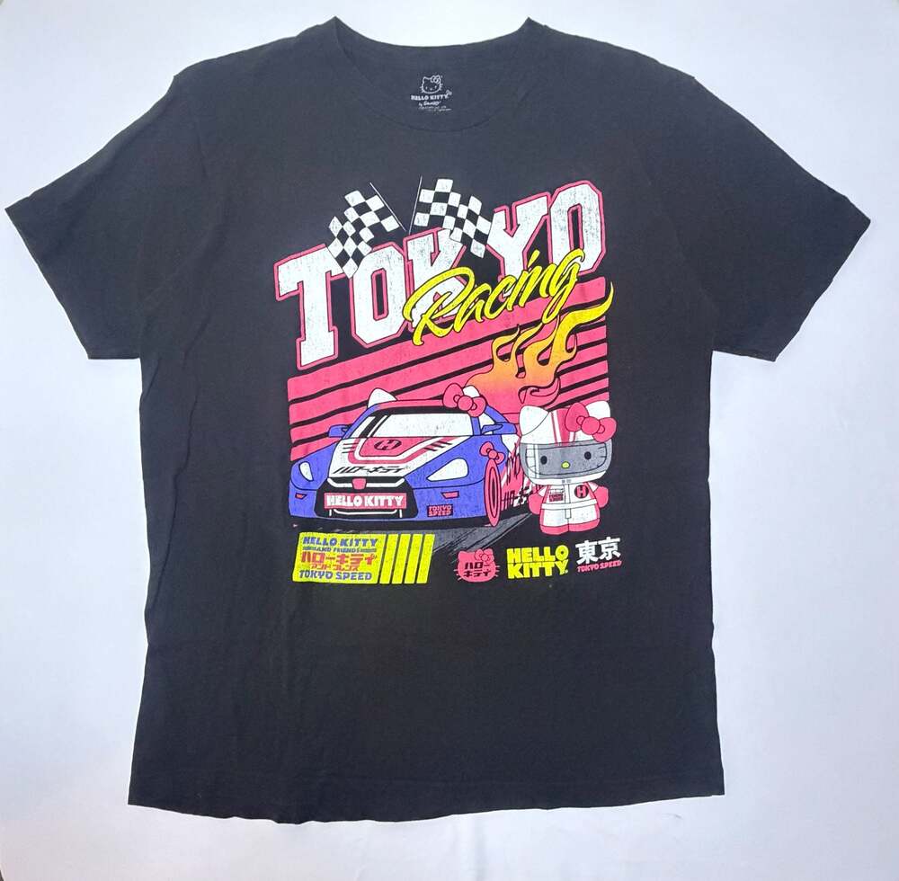 Hello Kitty Sanrio Tokyo Racing Graphic Print T-Shirt